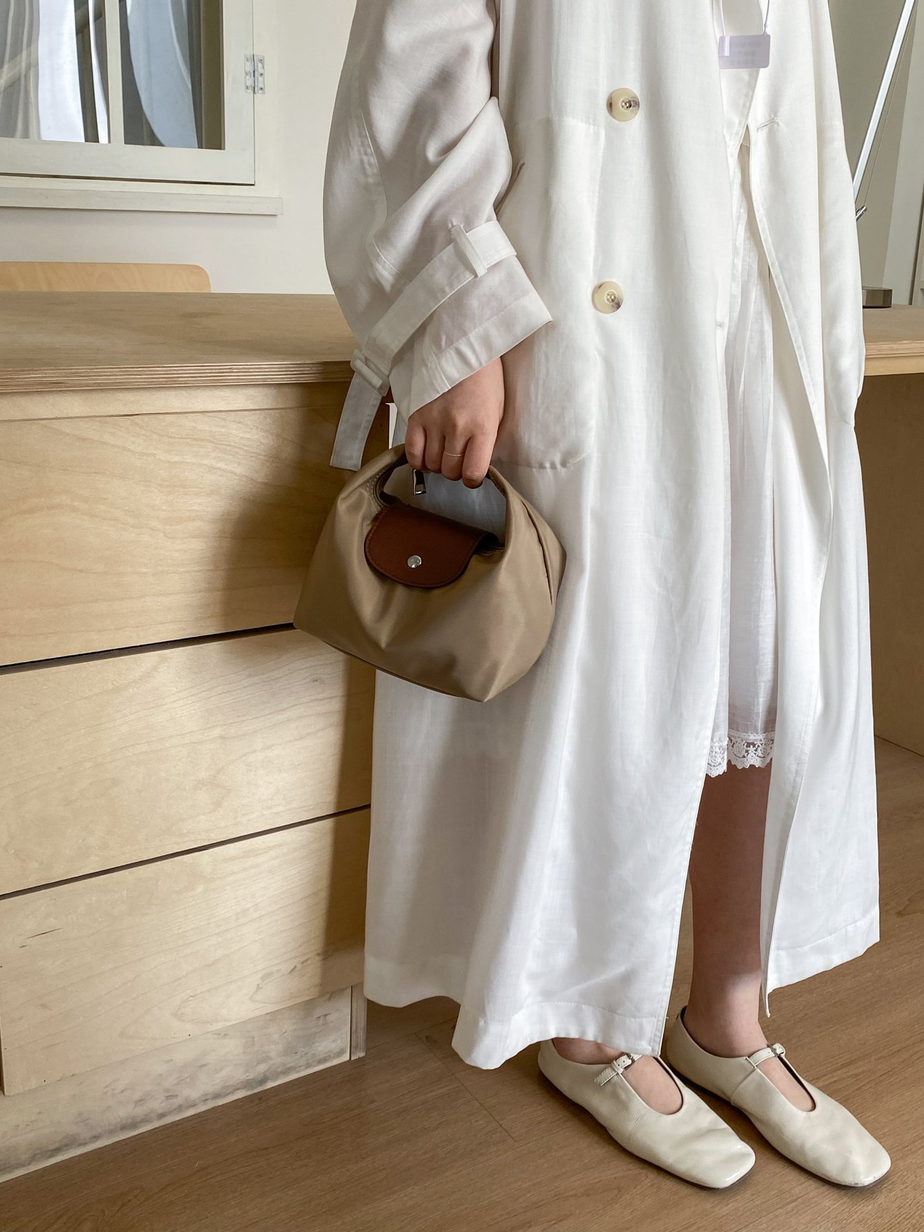 Khaki Plain Handbag