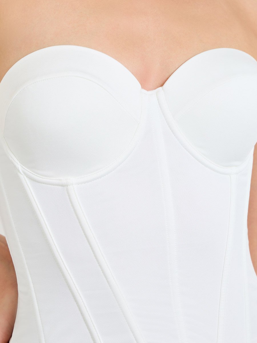 White Strapless Corset Top