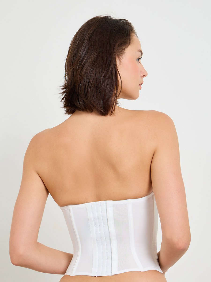 White Strapless Corset Top