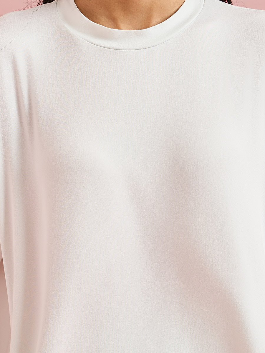 Color Block Solid T-Shirt and Wide leg Pants Pyjama Set