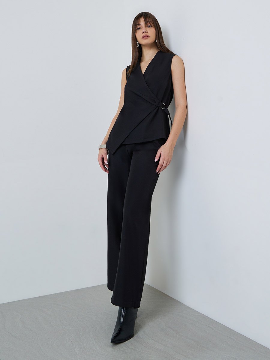 Black Tailored Waistcoat and Trousers Set
