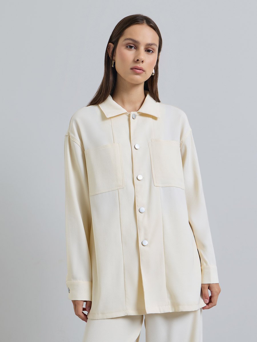 Oversized Longline Shacket and Trousers Set
