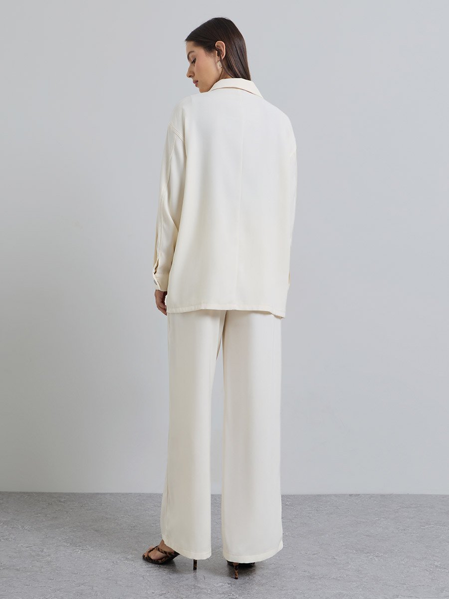 Oversized Longline Shacket and Trousers Set