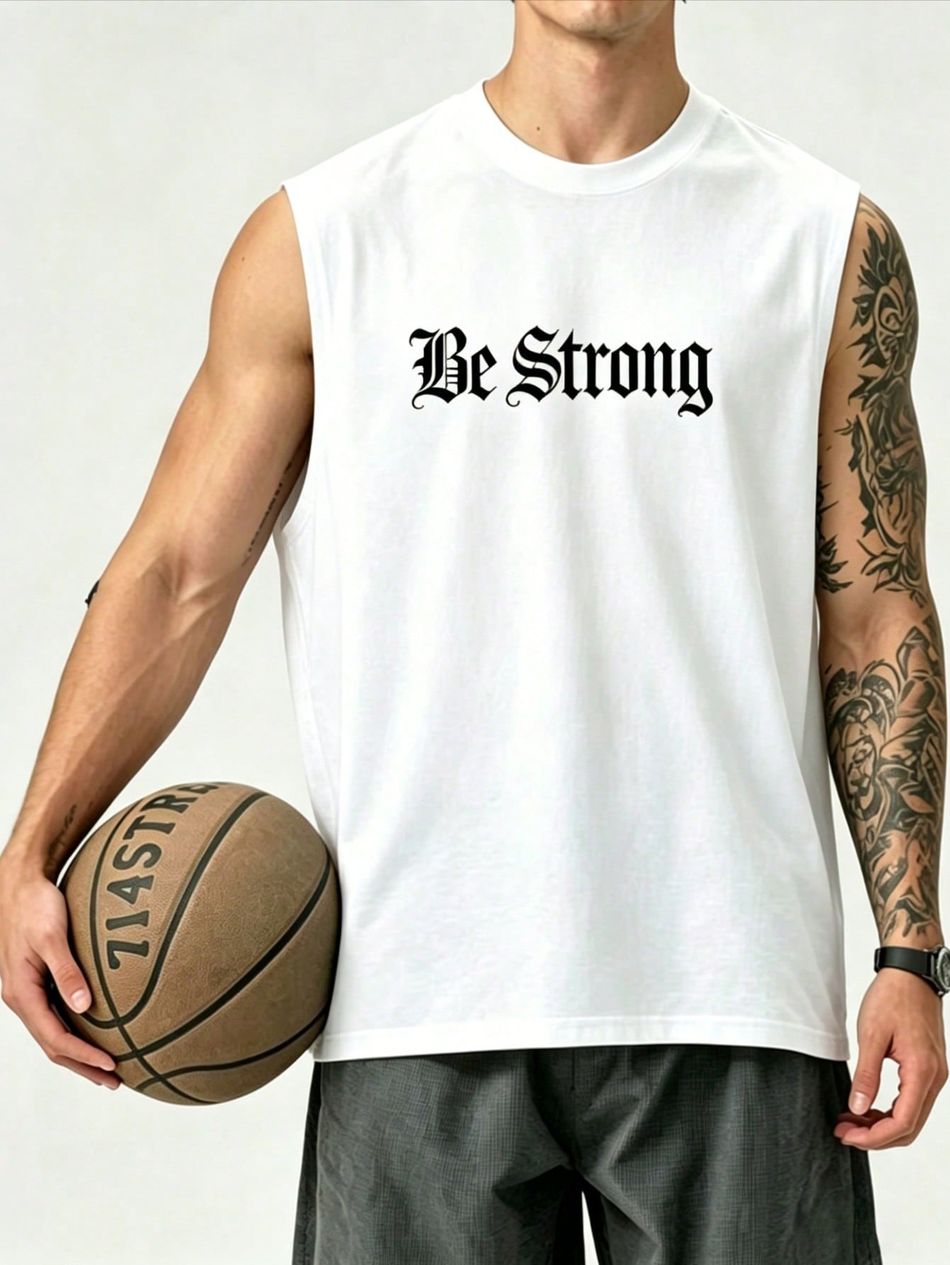 Men Text Print Lightweight Tank Top