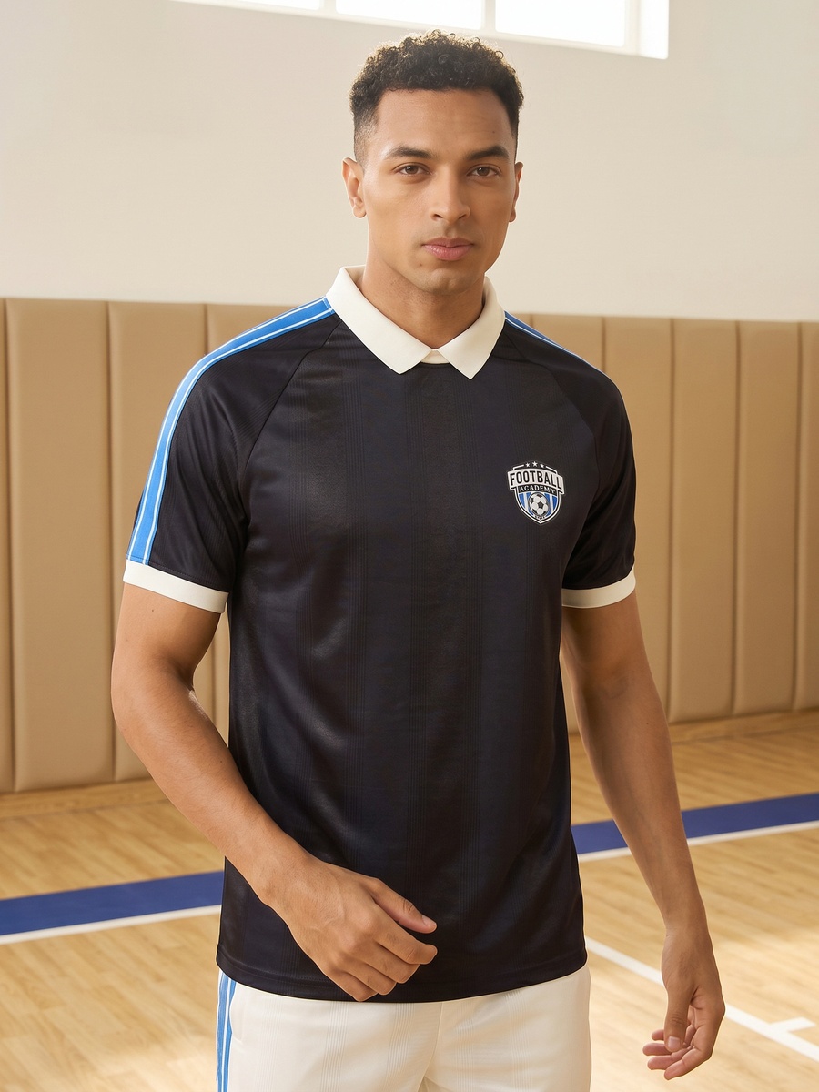 Football Applique Polo T-Shirt