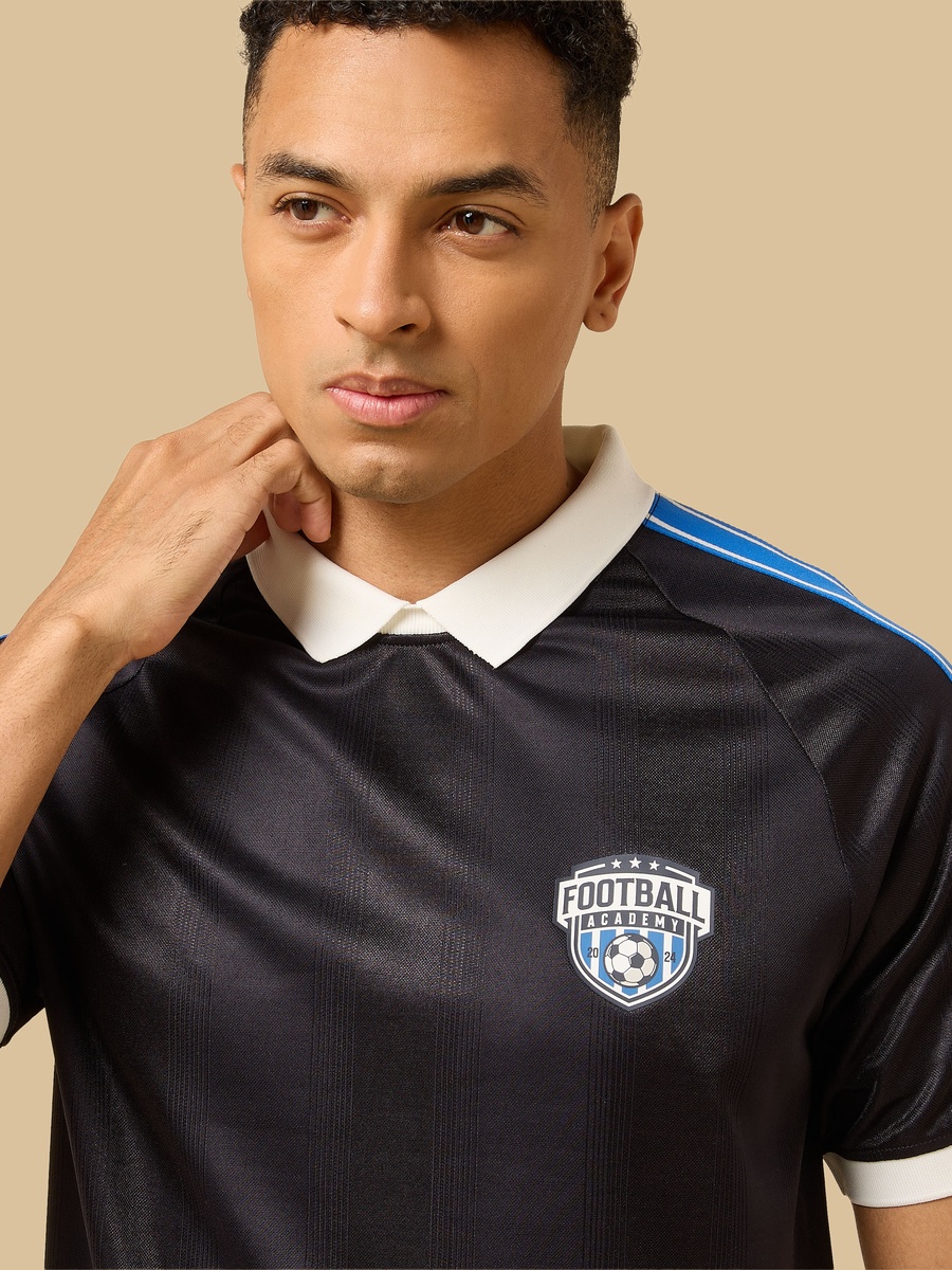 Football Applique Polo T-Shirt