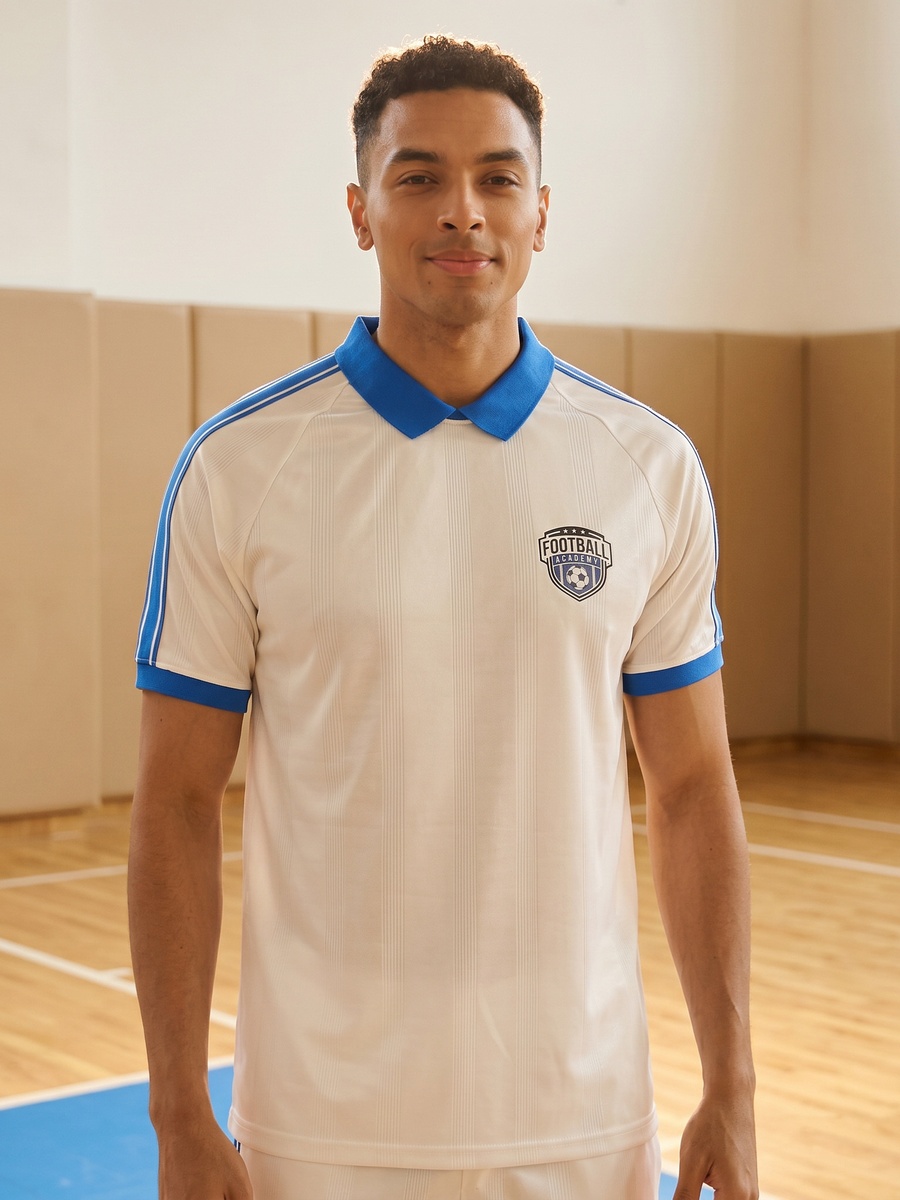 Football Applique Polo T-Shirt