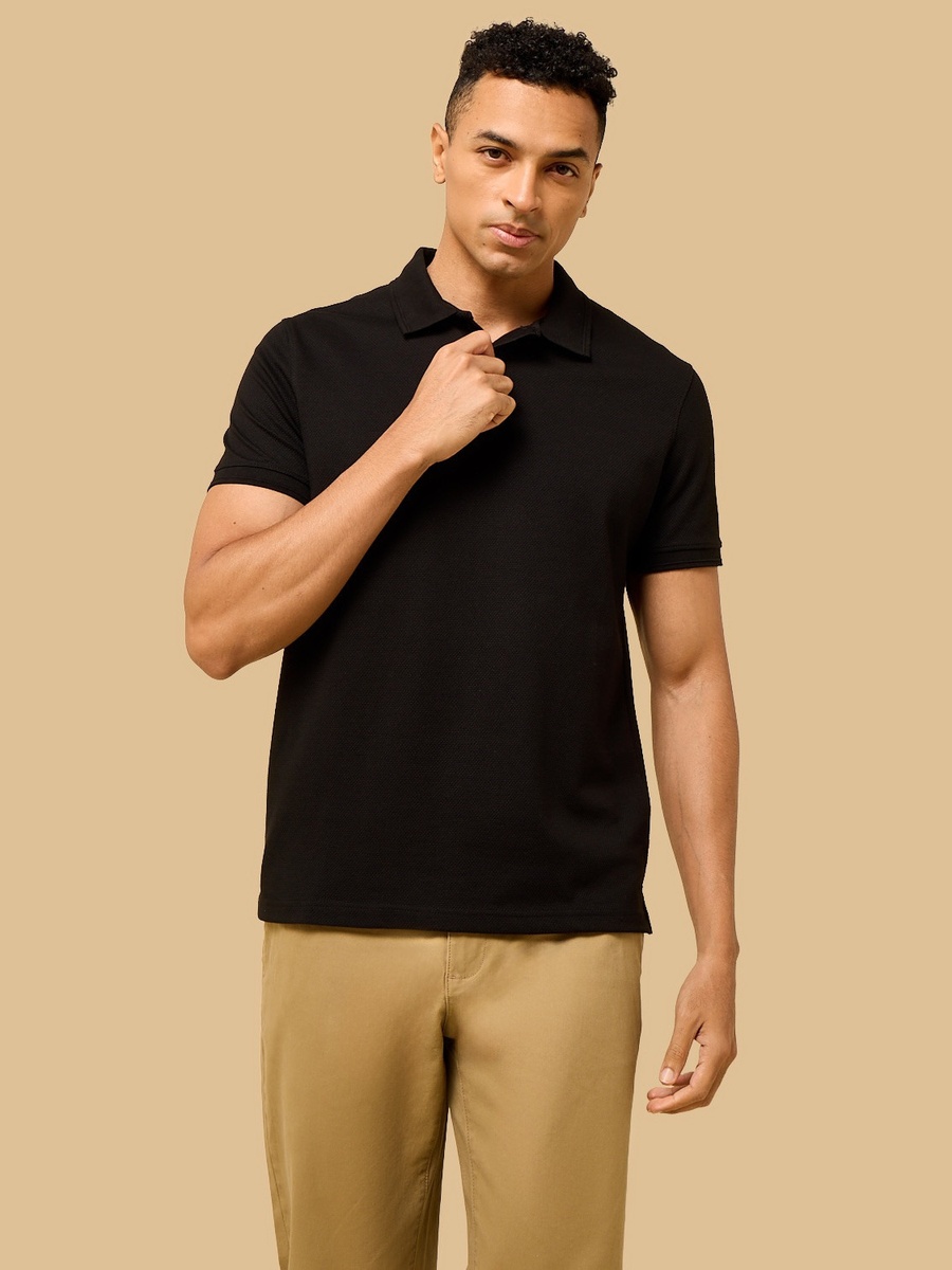 Popcorn Textured Polo T-Shirt