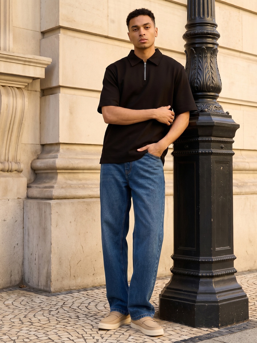 Textured Interlock Polo T-Shirt