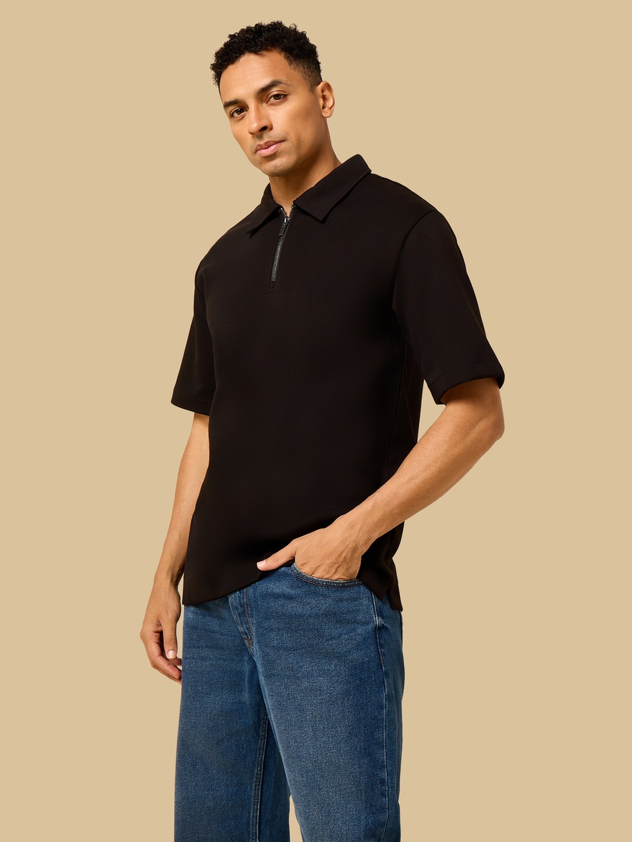 Textured Interlock Polo T-Shirt