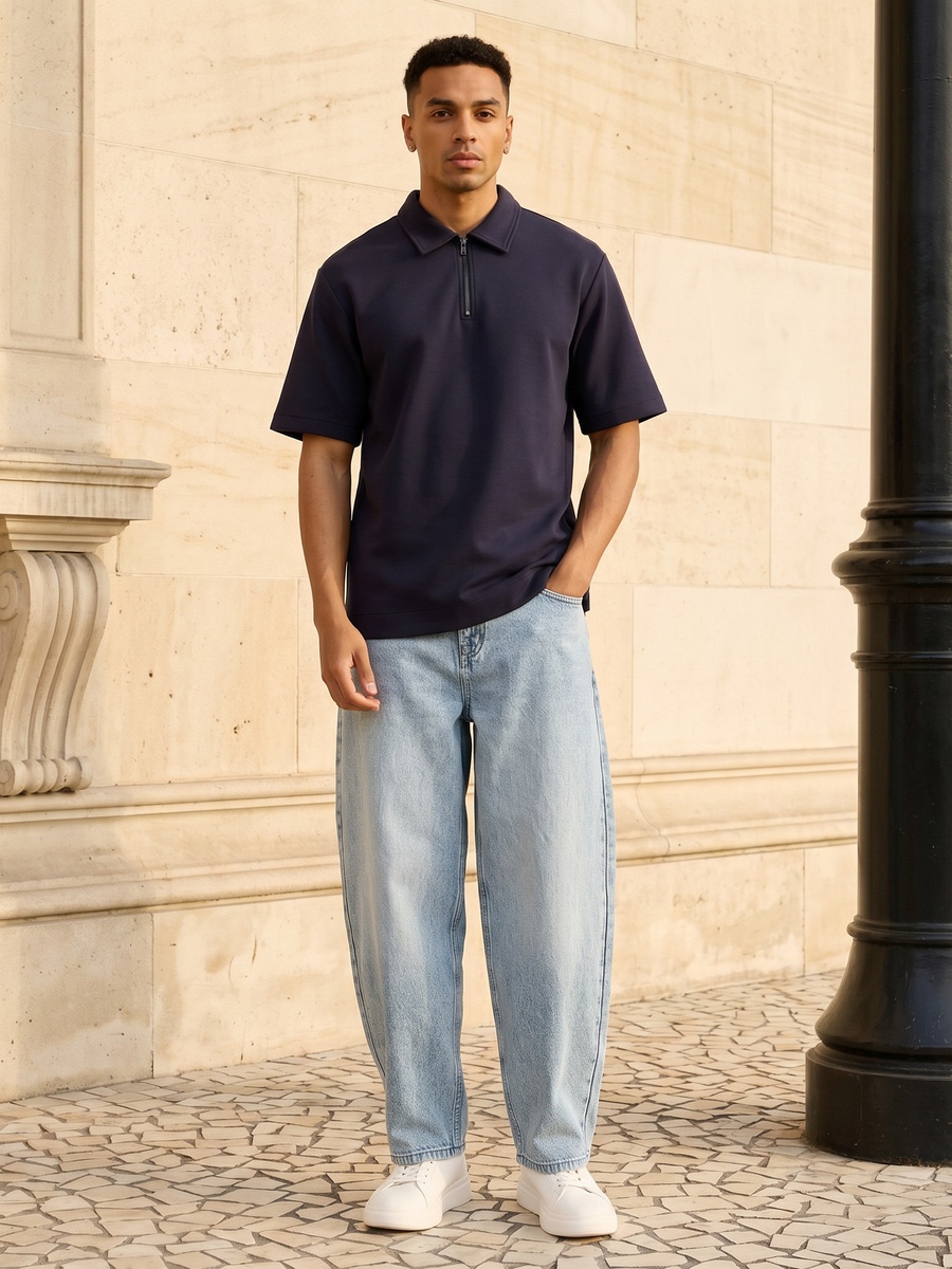 Textured Interlock Polo T-Shirt