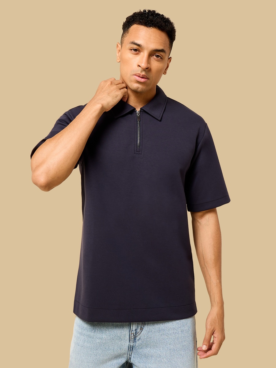 Textured Interlock Polo T-Shirt