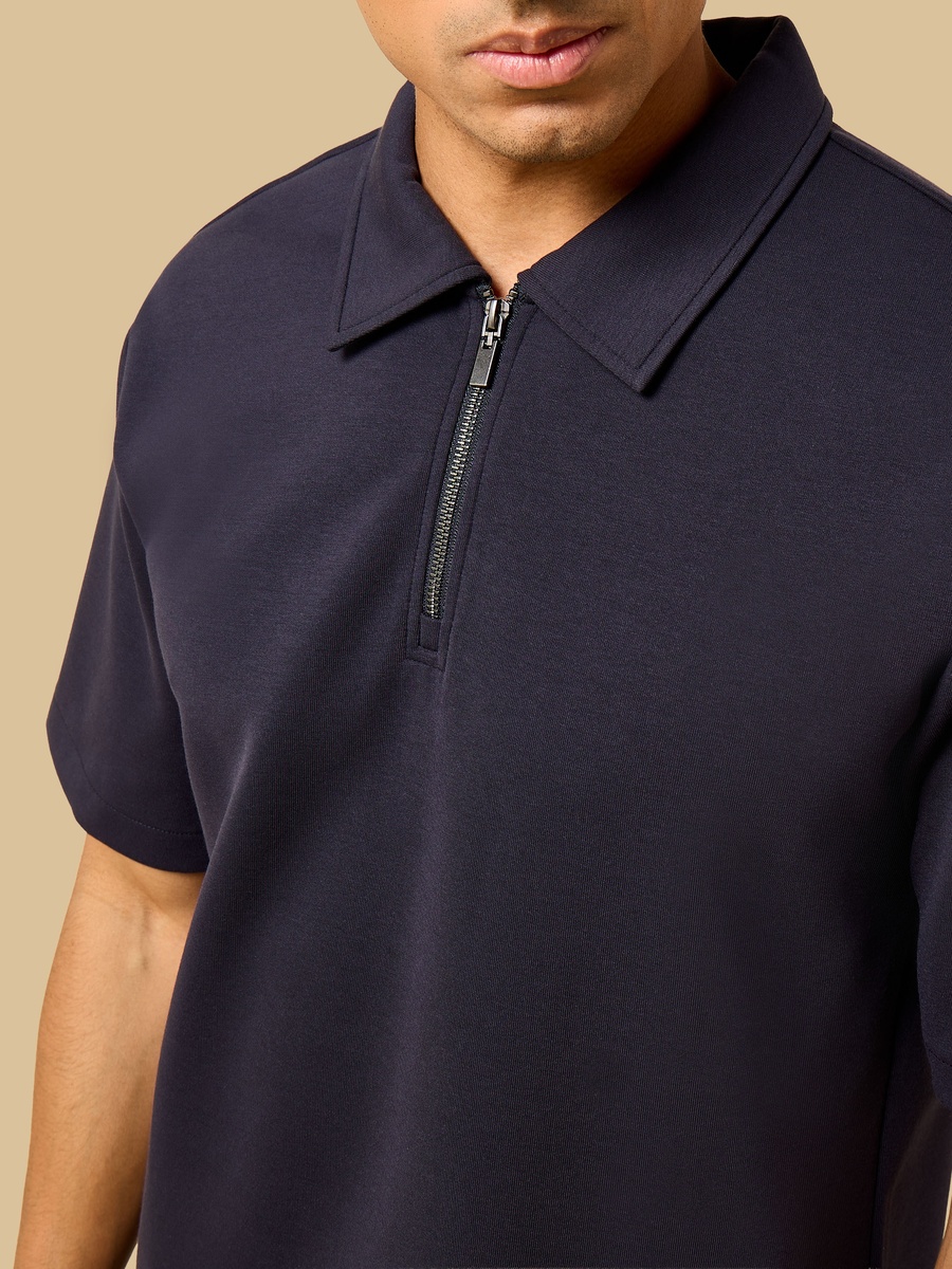 Textured Interlock Polo T-Shirt