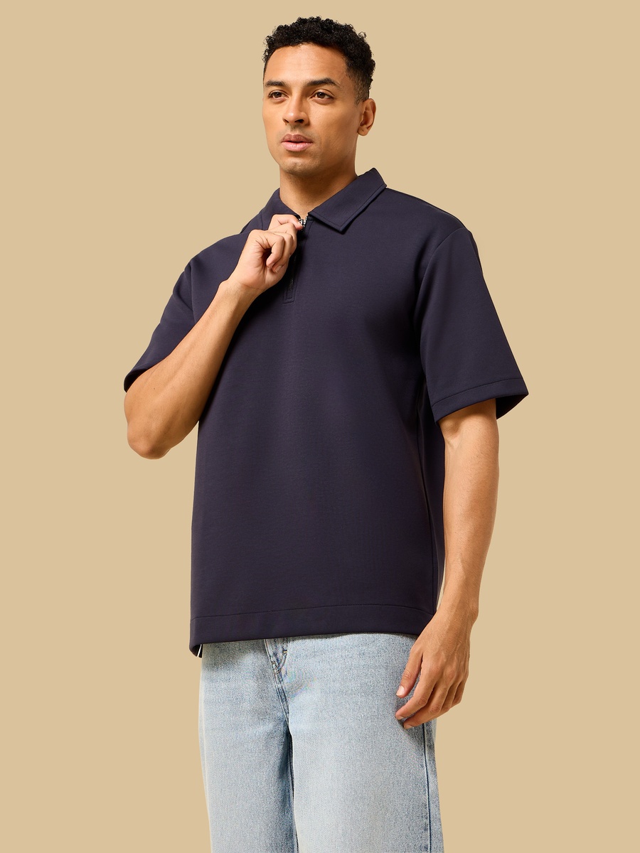 Textured Interlock Polo T-Shirt