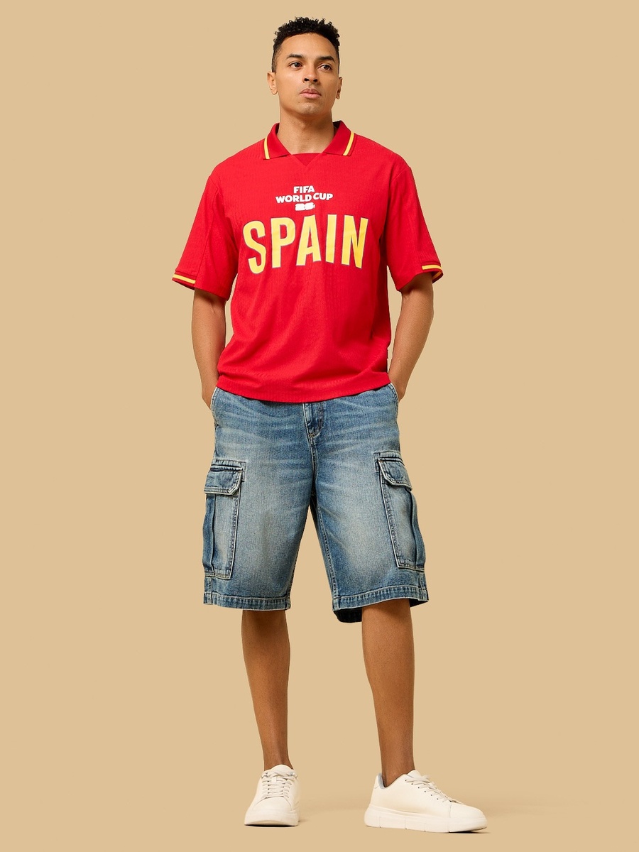 Spain Print Relaxed Fit Polo T-Shirt