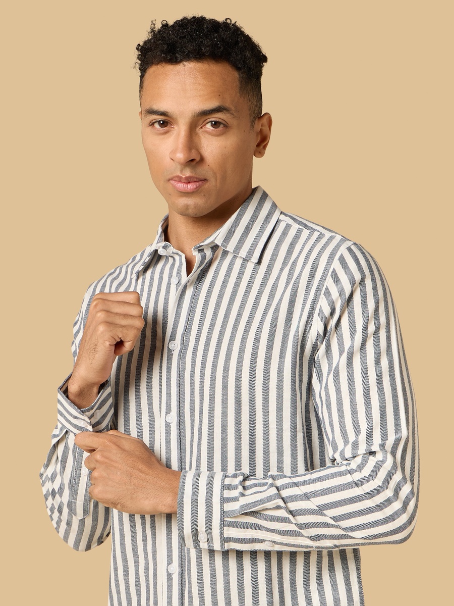 Striped Herringbone Shirt