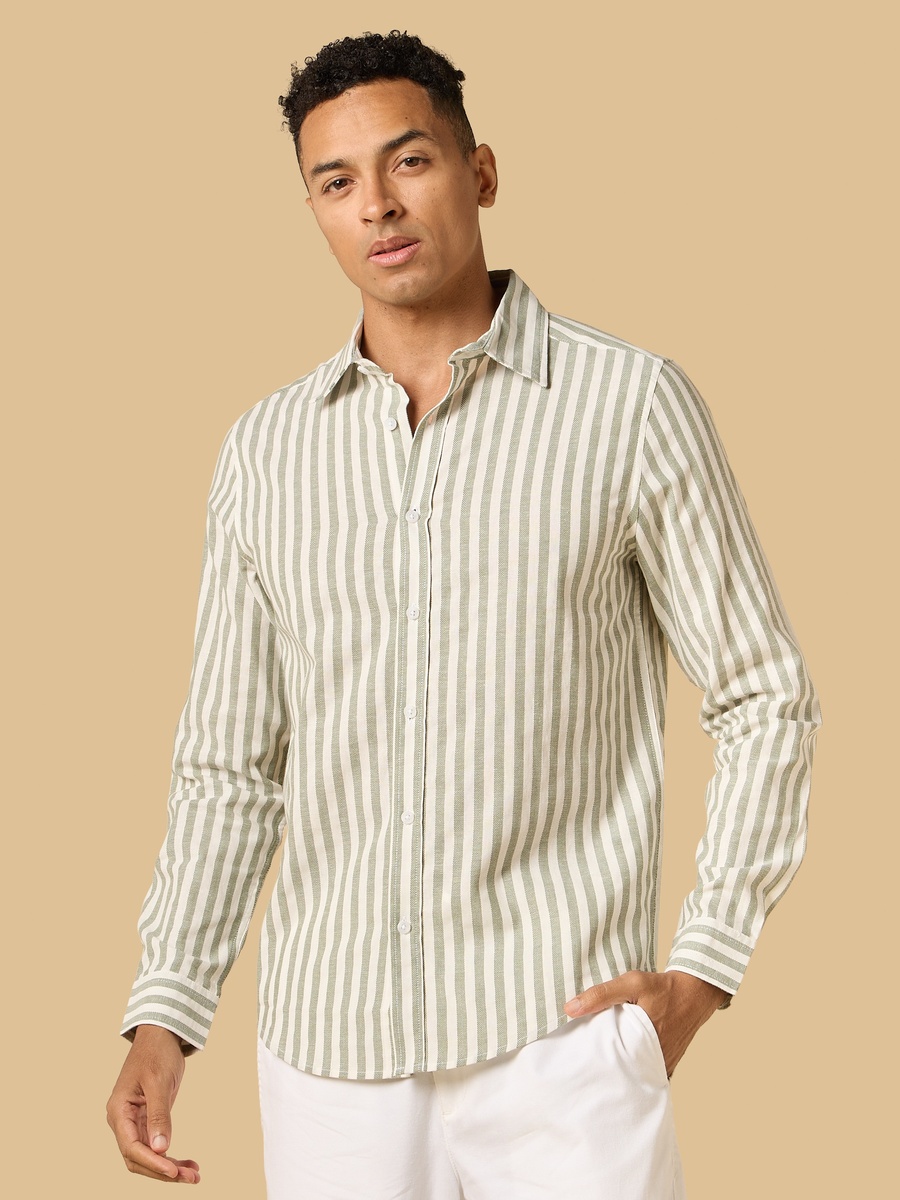 Striped Herringbone Shirt