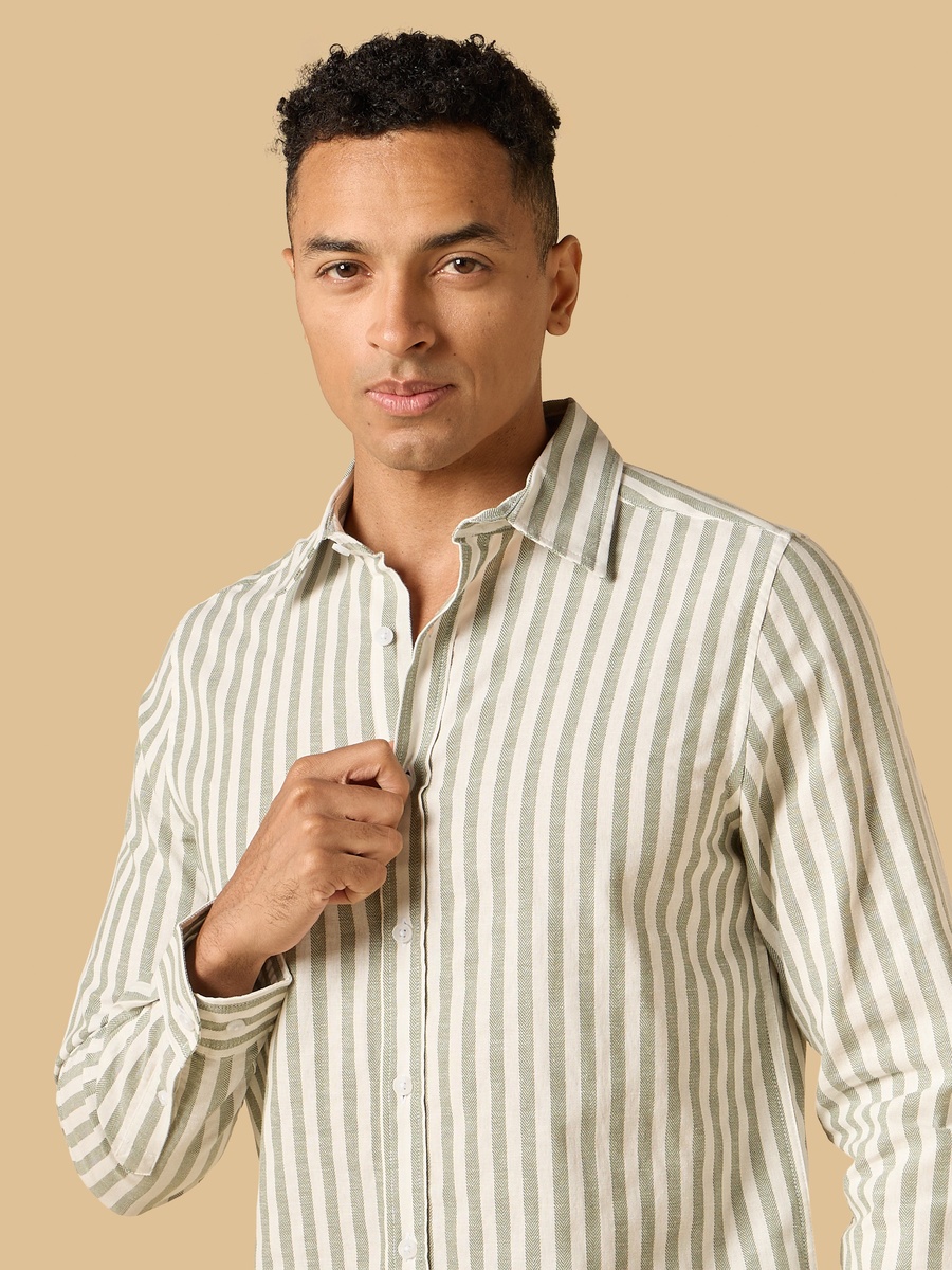 Striped Herringbone Shirt