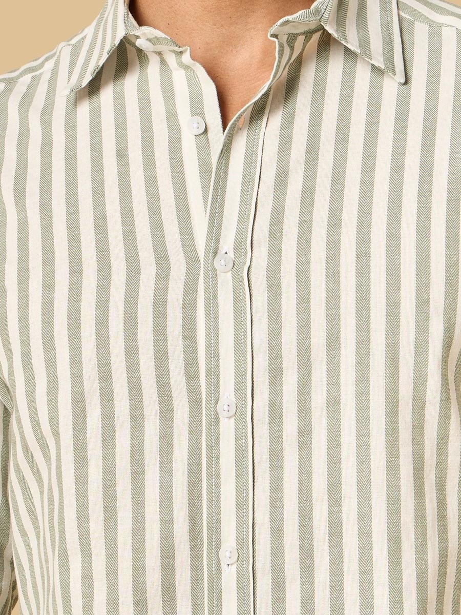 Striped Herringbone Shirt