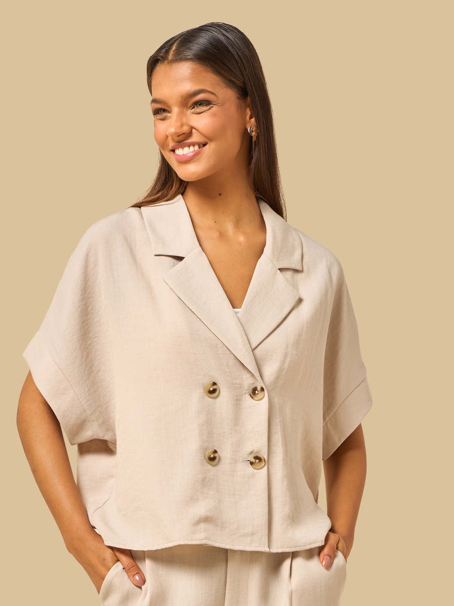 Double Breasted Crop Blazer