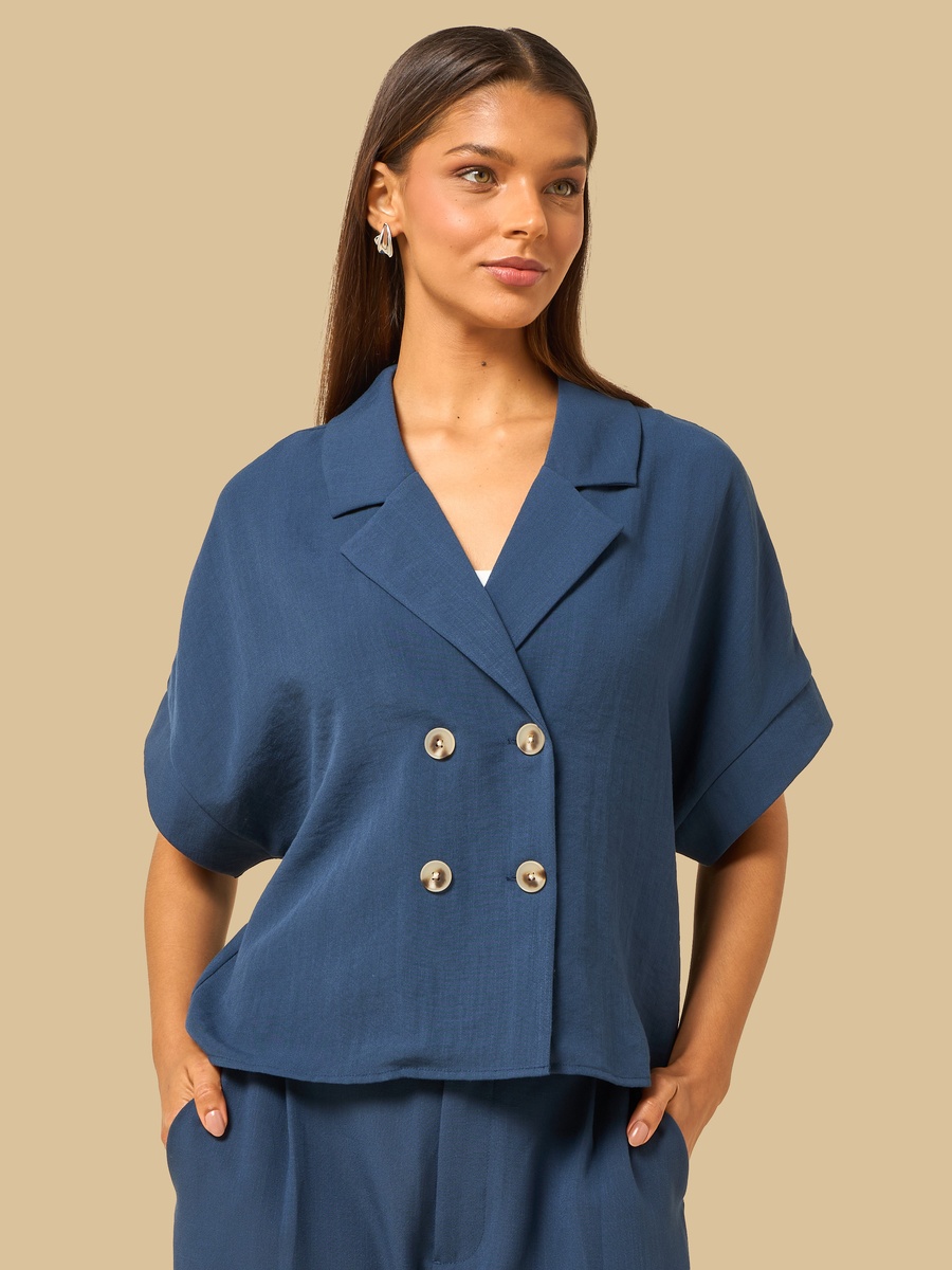 Double Breasted Crop Blazer
