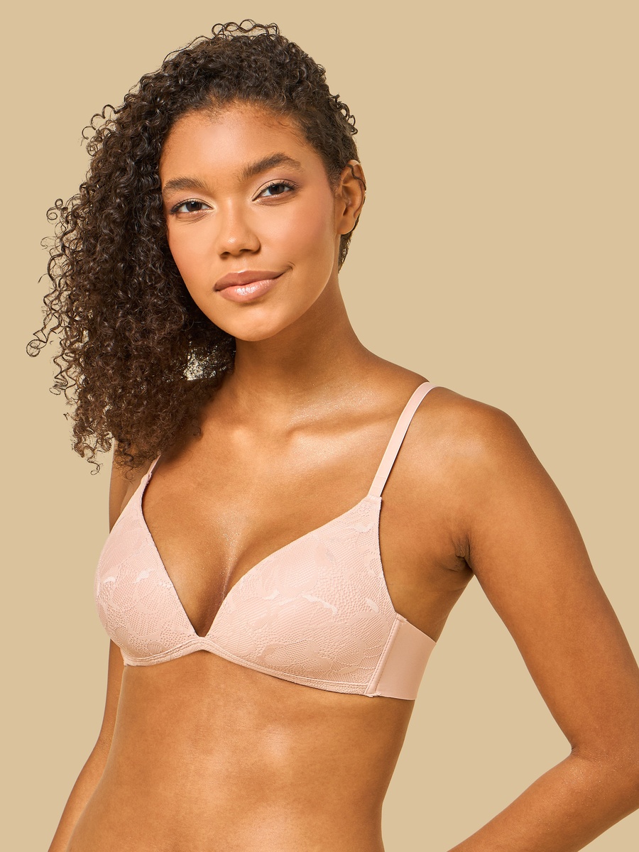 Floral Lace Padded Non-Wired A-frame Bra