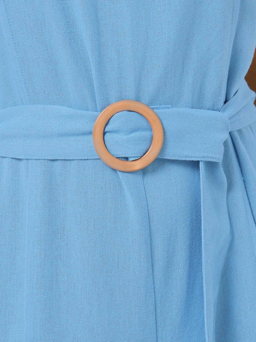 Belted V Neck Sleeveless Jumpsuit