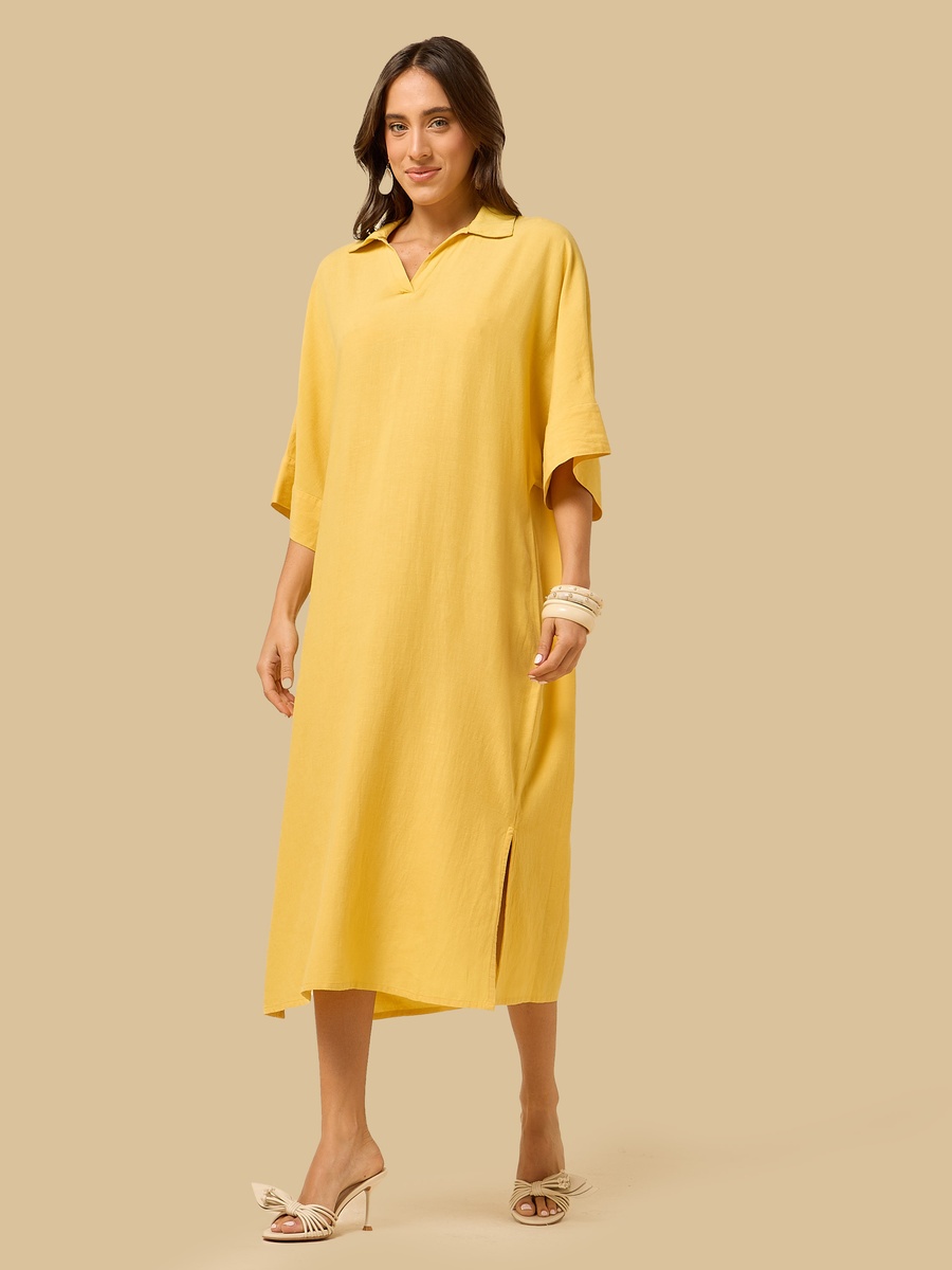 Shirt Dress with 3/4 Sleeves