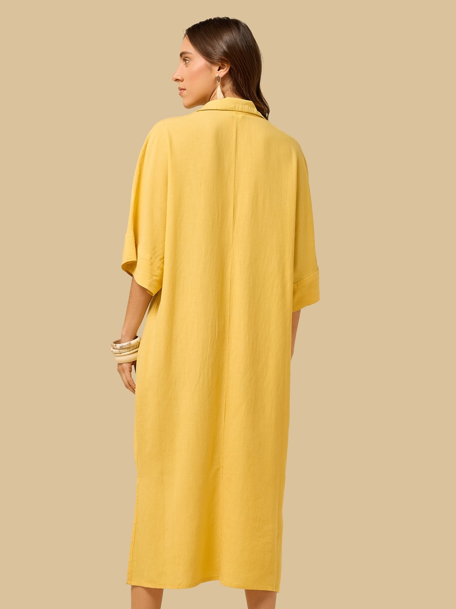 Shirt Dress with 3/4 Sleeves