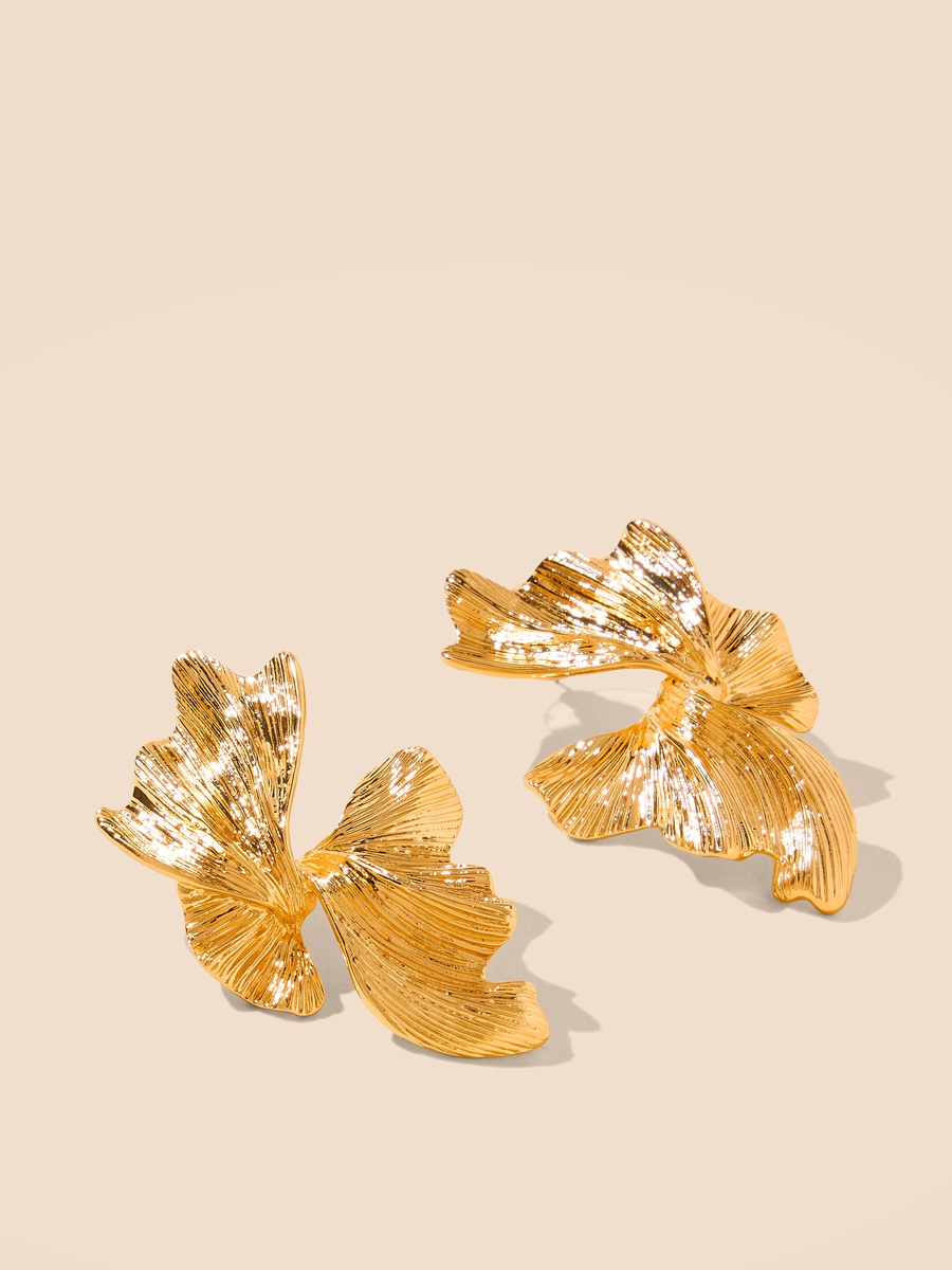 Metallic Earrings with Pushback Closure