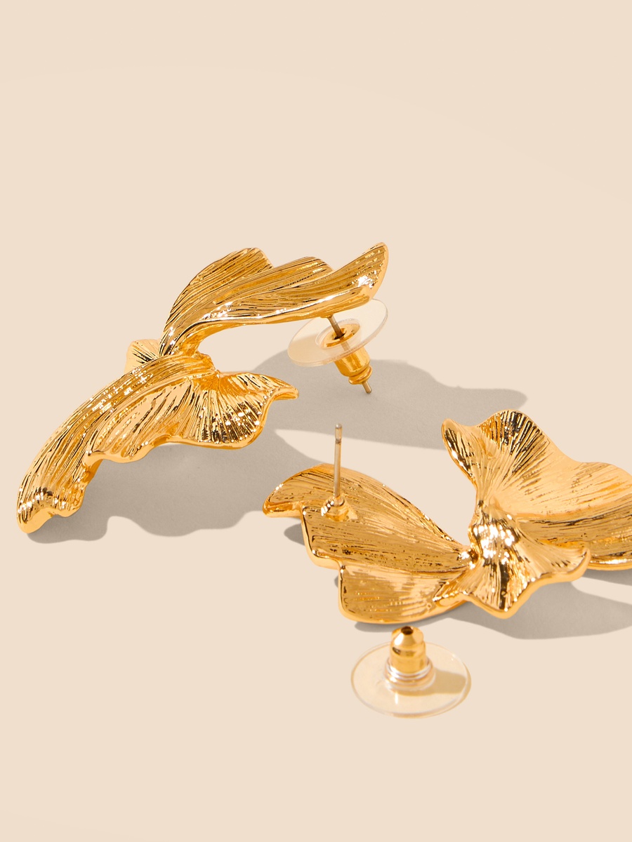 Metallic Earrings with Pushback Closure