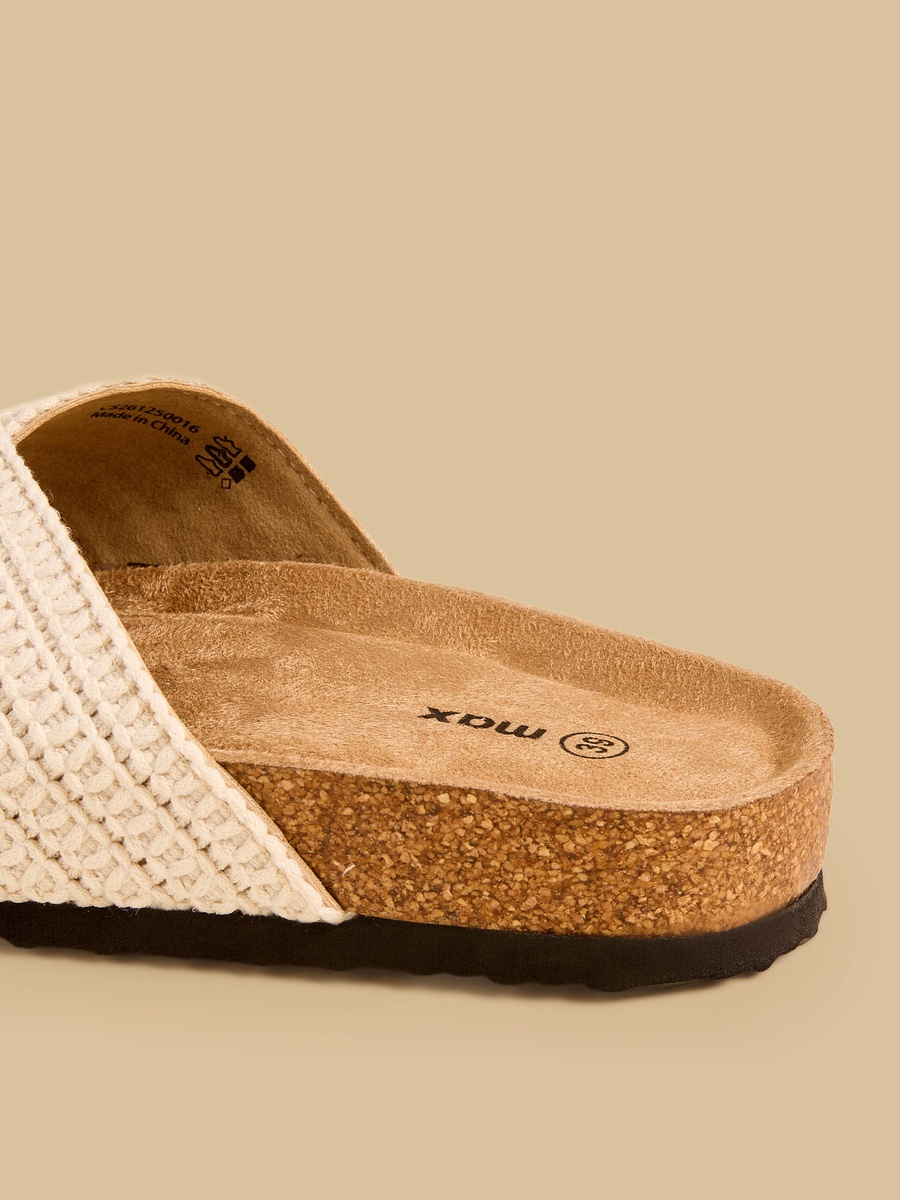 Textured Cross Strap Sandals