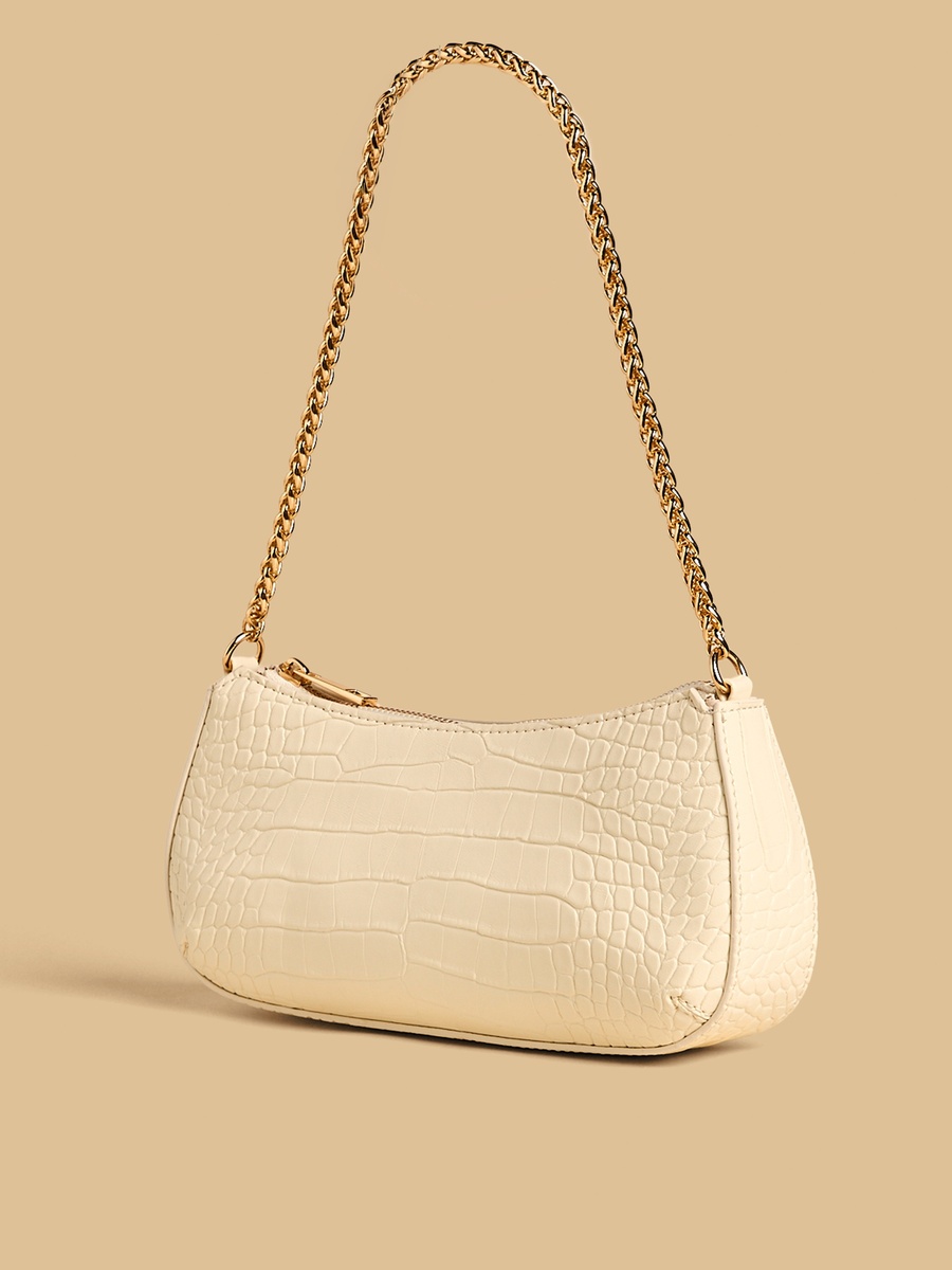 Textured Shoulder Bag with Chain Strap