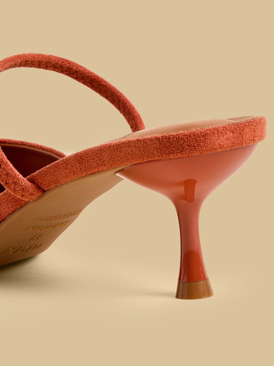 Buckle Accent Slingback Shoes with Kitten Heels