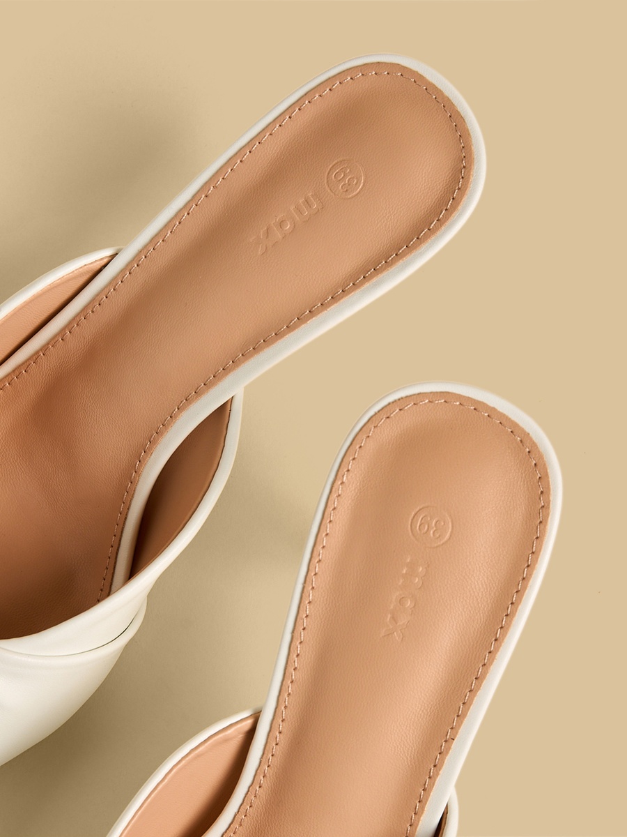 Peep-Toe Flared Heel Sandals