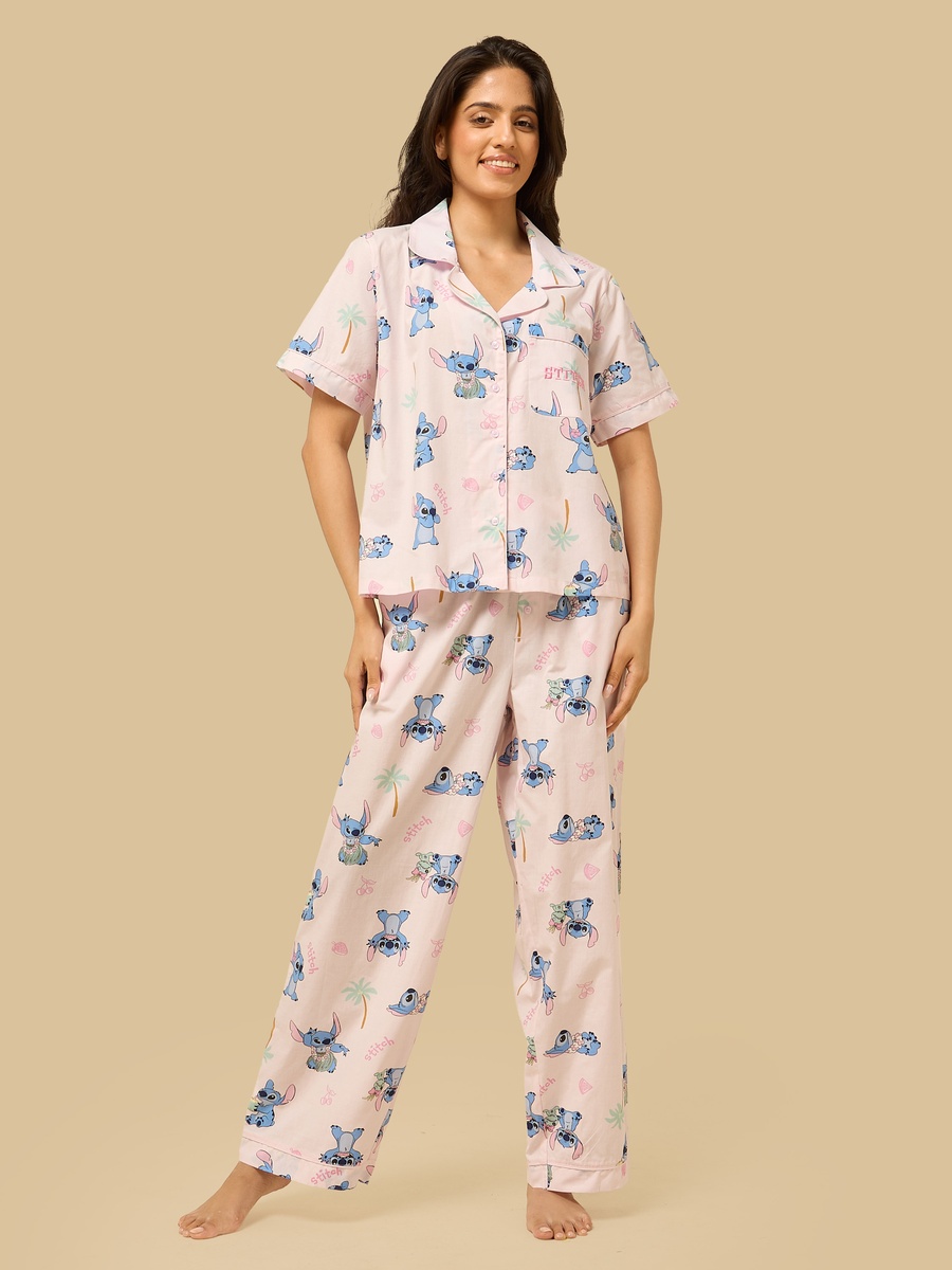 Stitch Print Cotton Pyjama Set