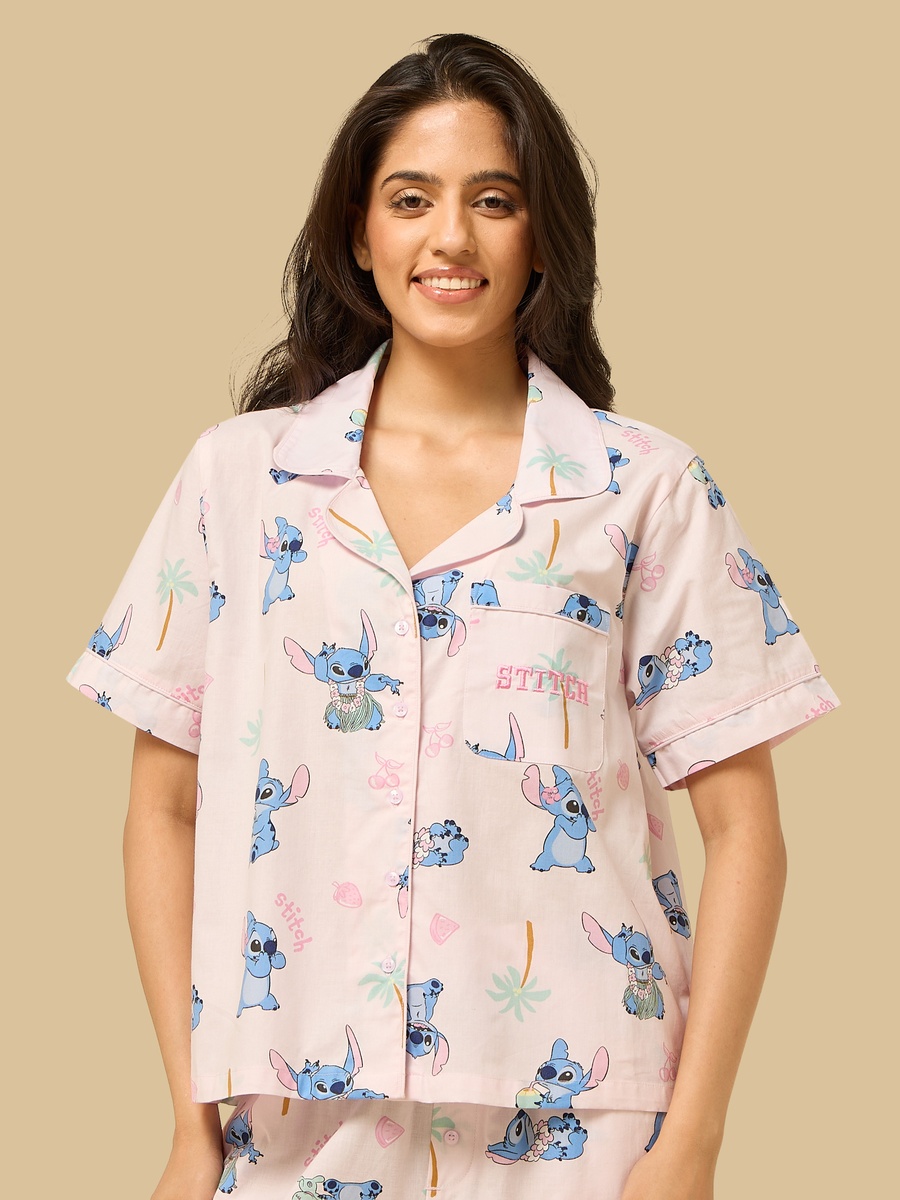 Stitch Print Cotton Pyjama Set