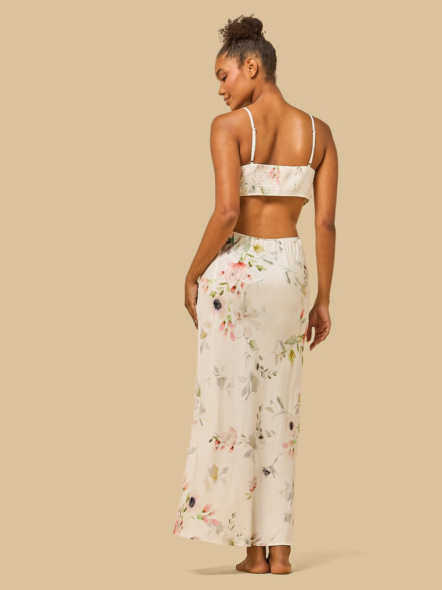 Floral Print Cutout Detail Chemise