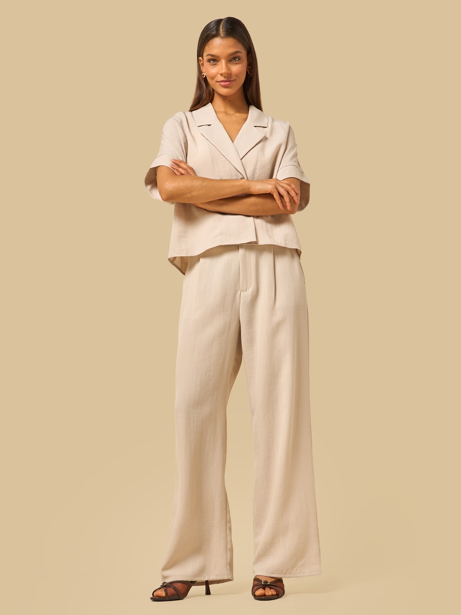 Mid-Rise Wide Leg Pants