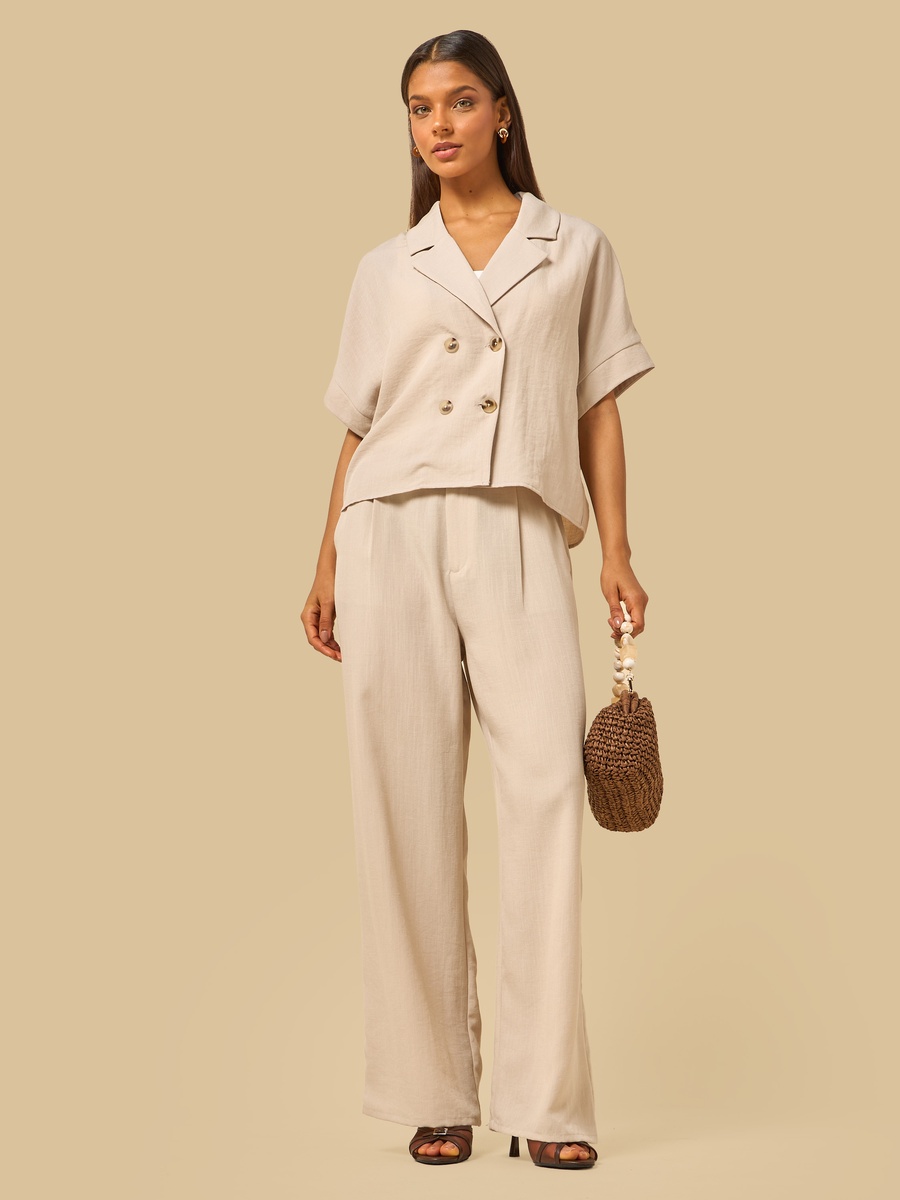Mid-Rise Wide Leg Pants