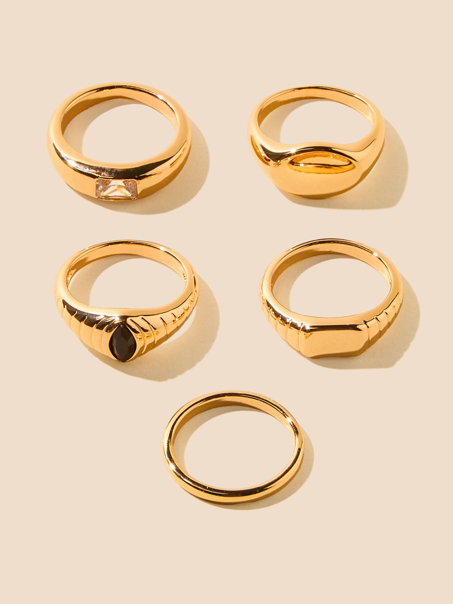 Pack of 5 - Assorted Metallic Ring