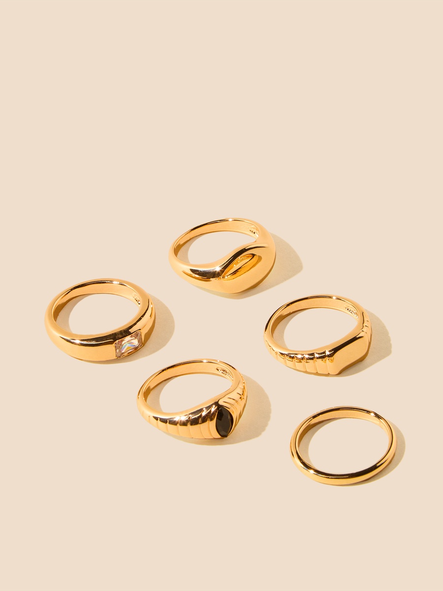 Pack of 5 - Assorted Metallic Ring