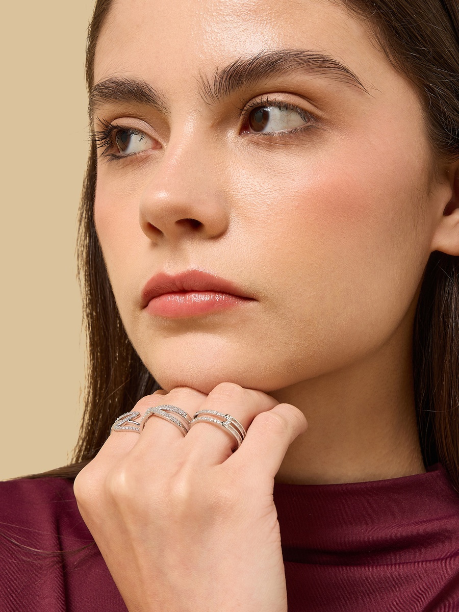 Pack of 3 - Stone Embellished Ring