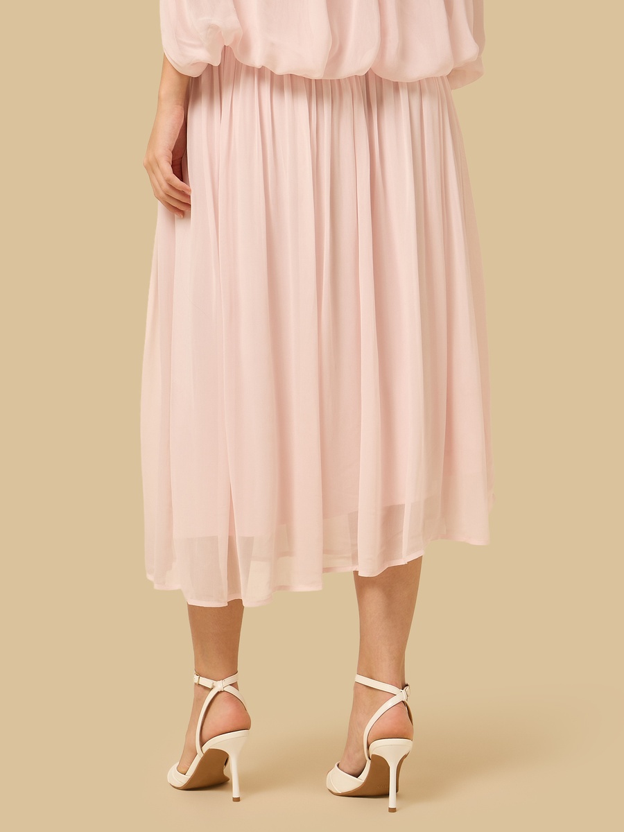 Flared Asymmetric Waist Midi Skirt