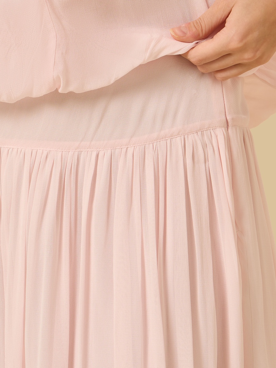 Flared Asymmetric Waist Midi Skirt