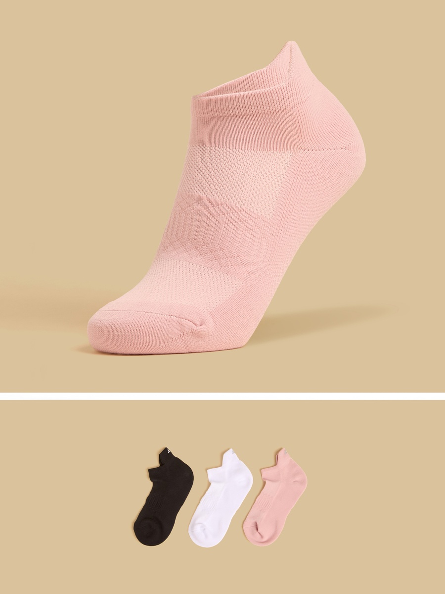 Pack of 3 - Textured Half Terry Ankle Length Sports Socks