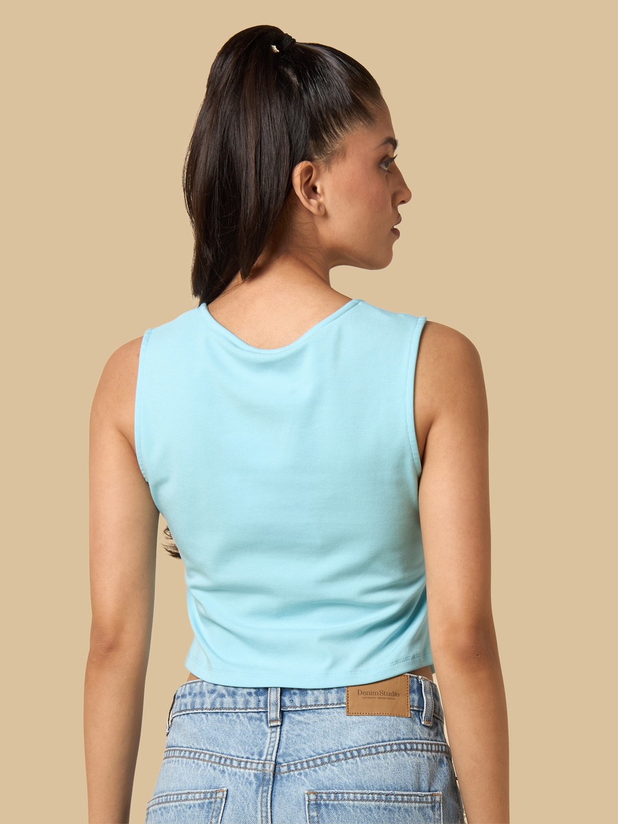 Square Neck Sleeveless Asymmetric Top