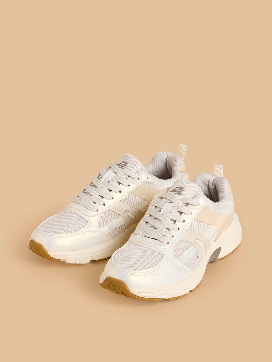 Panelled Sports Shoes with Lace-Up Closure