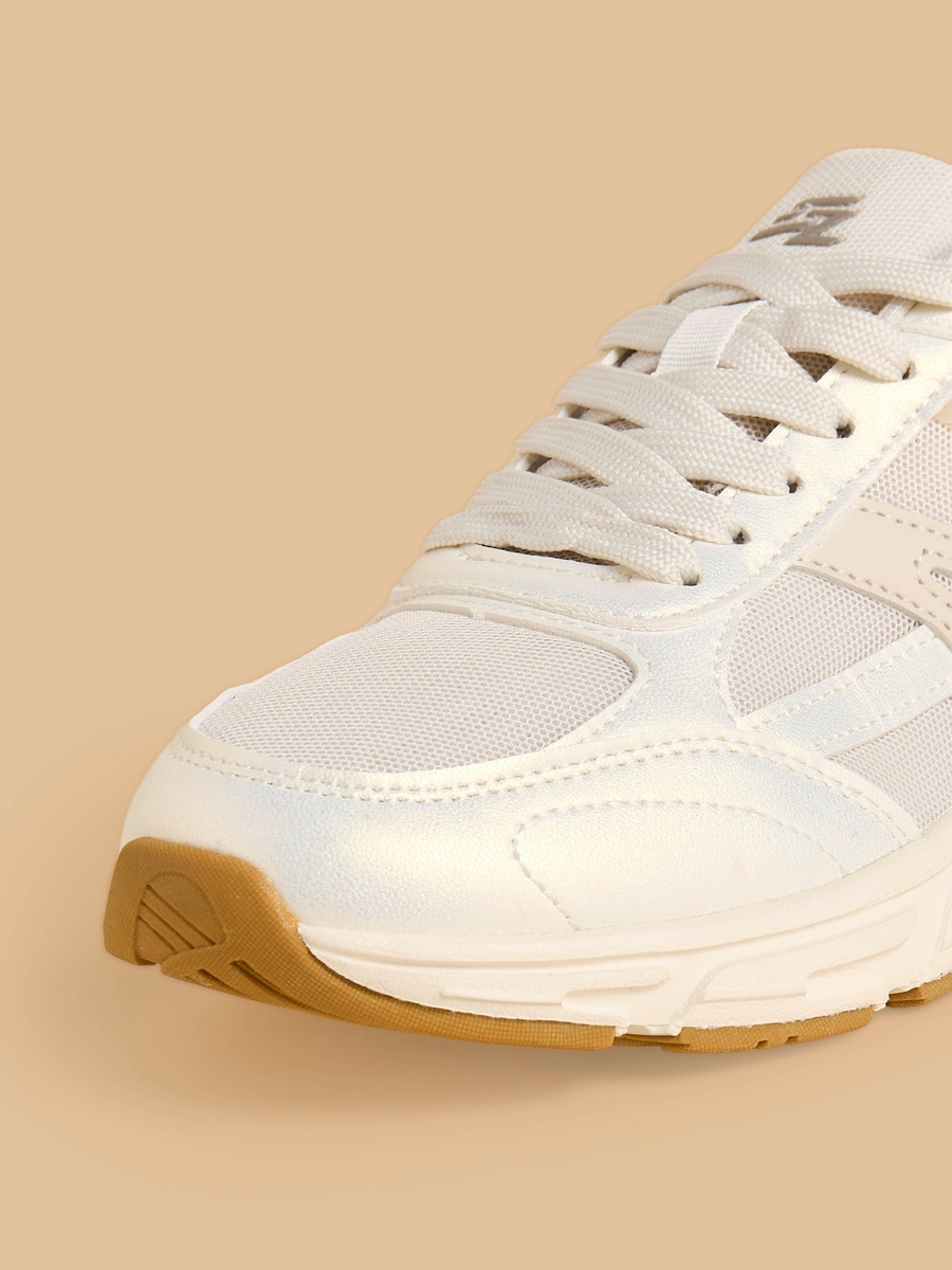 Panelled Sports Shoes with Lace-Up Closure