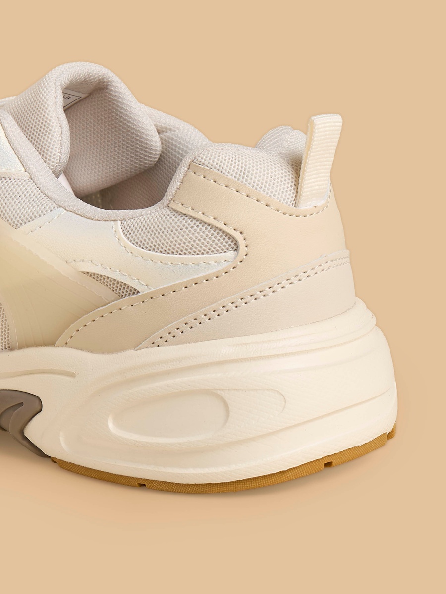 Panelled Sports Shoes with Lace-Up Closure